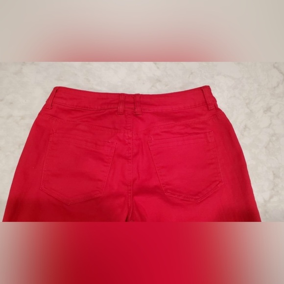 Chico’s Platinum Red Stretch Denim Skinny Jeans Sz 0/S Ankle Length - Picture 3 of 8